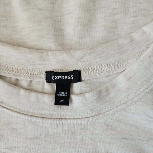 Express Heathered Oatmeal Cropped Sweatshirt Women’s Medium – Raglan Sleeve Soft - Picture 8 of 10